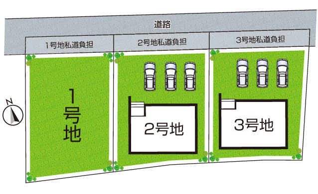 京都市右京区鳴滝泉殿町　第2期　新築一戸建ての区画図|全3区画