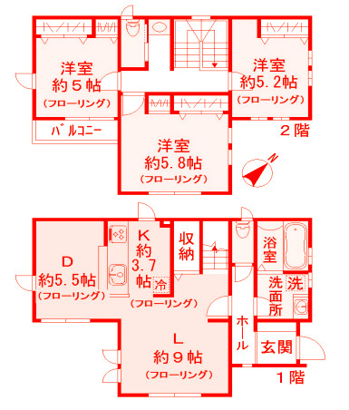 片瀬海岸３丁目戸建の間取り