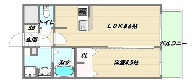 大阪市淀川区木川西２丁目の賃貸マンションの間取り