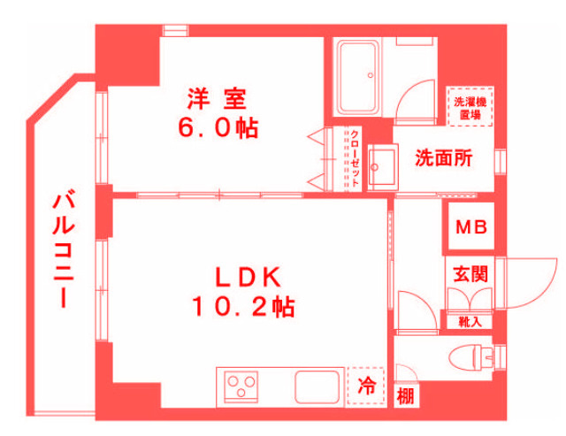 藤沢市藤沢の賃貸マンションの間取り
