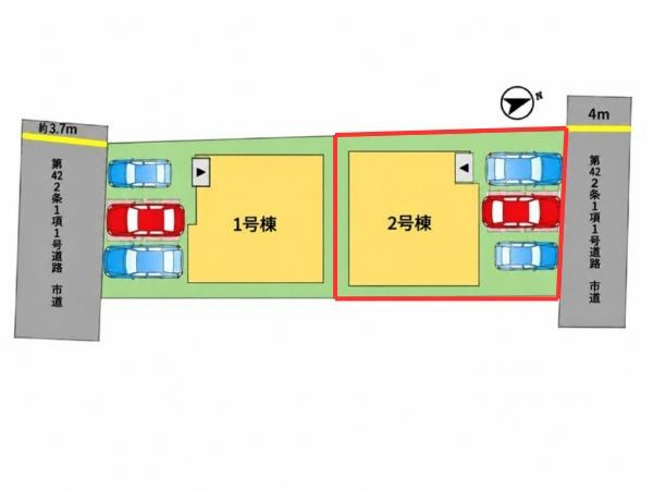 森3期2号棟の区画図|※図面と現況が異なる場合は現況を優先させていただきます。