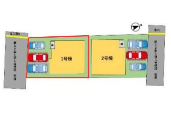 森3期1号棟の区画図|※図面と現況が異なる場合は現況を優先させていただきます。