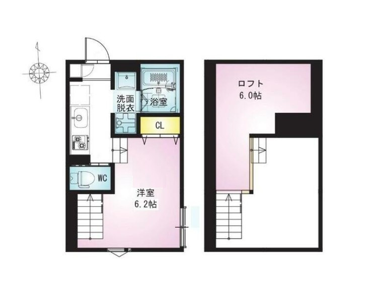 草加市西町のアパートの間取り