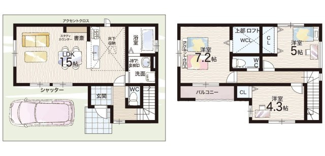 ★京都市伏見区深草加賀屋敷町　第1期　新築一戸建ての間取り