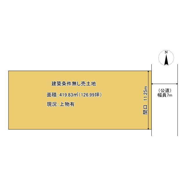 京都市北区小山花ノ木町　建築条件無し売土地の土地図