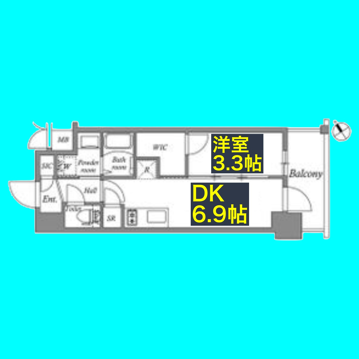 エステムコート名古屋新栄Ⅴラポールの間取り