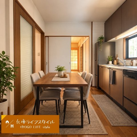 段上町5丁目の居間・リビング|家具設置AIイメージ図です