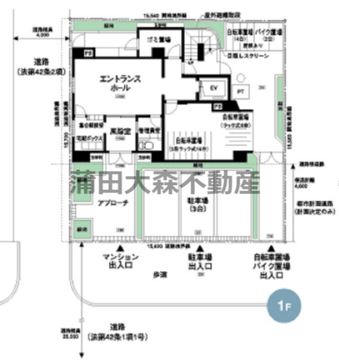 バージュアル大森の区画図|1階共有部区画図