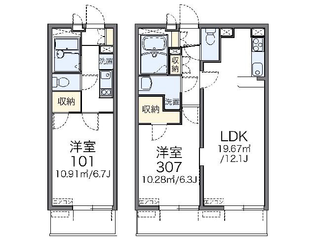 【間取り】 | レオパレスオネスト