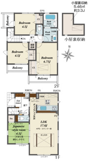 【間取り】 | 【仲介手数料無料！！】多摩市一ノ宮4丁目　新築戸建て（全2棟）1号棟　6980万円