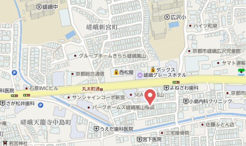 京都市右京区嵯峨新宮町　新築戸建の地図