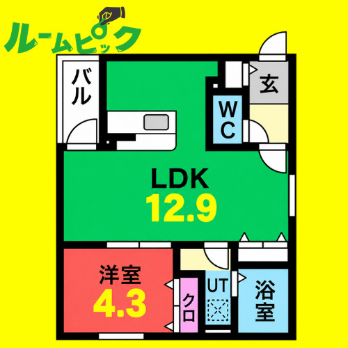 Courage Square Ⅱ　名古屋市賃貸　仲介手数料無料の間取り