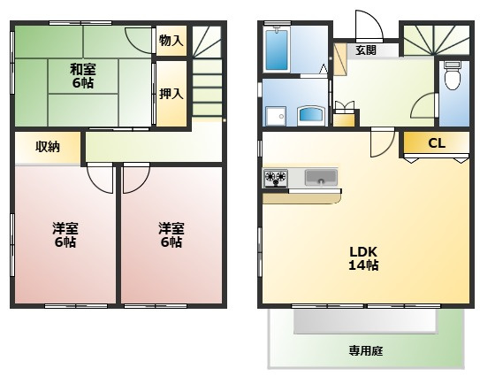 【間取り】 | 南向き！3LDKの間取りです