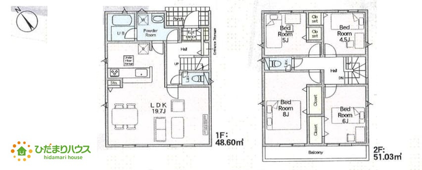 鴻巣市筑波第5Ⅱ期　新築戸建　クレイドル01の間取り|4LDK