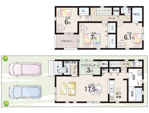 10(土)11(日)12(祝)現地説明会！◆八尾市太田　第3期　新築一戸建ての間取り|2号地