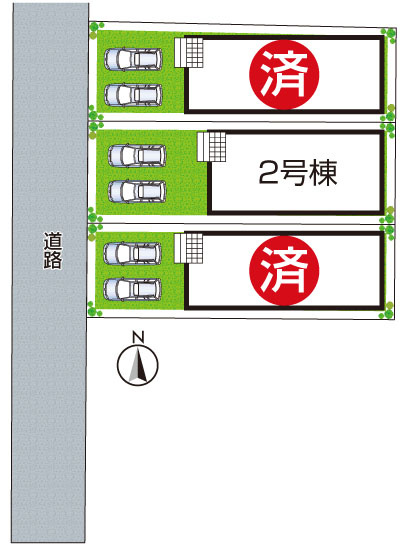◆八尾市太田　第3期　新築一戸建ての区画図|全3区画