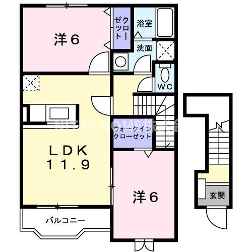 クラールＢの間取り|家族連れ様や新婚様にオススメの２ＬＤＫ★