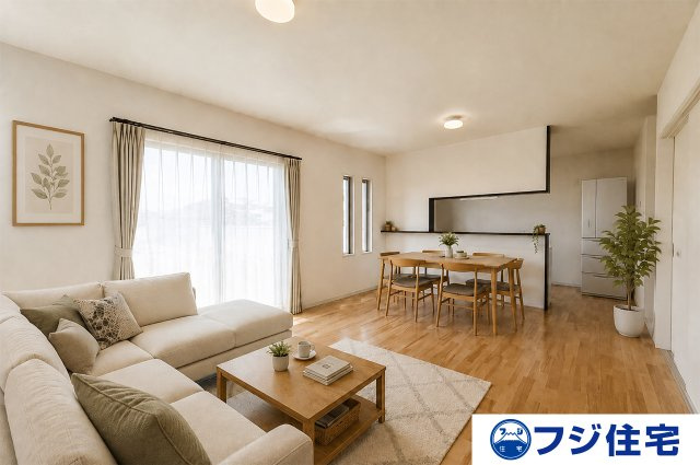 泉佐野市長滝の居間・リビング|※バーチャルステージング画像（AI合成）です。合成された家具等は販売価格に含まれません。