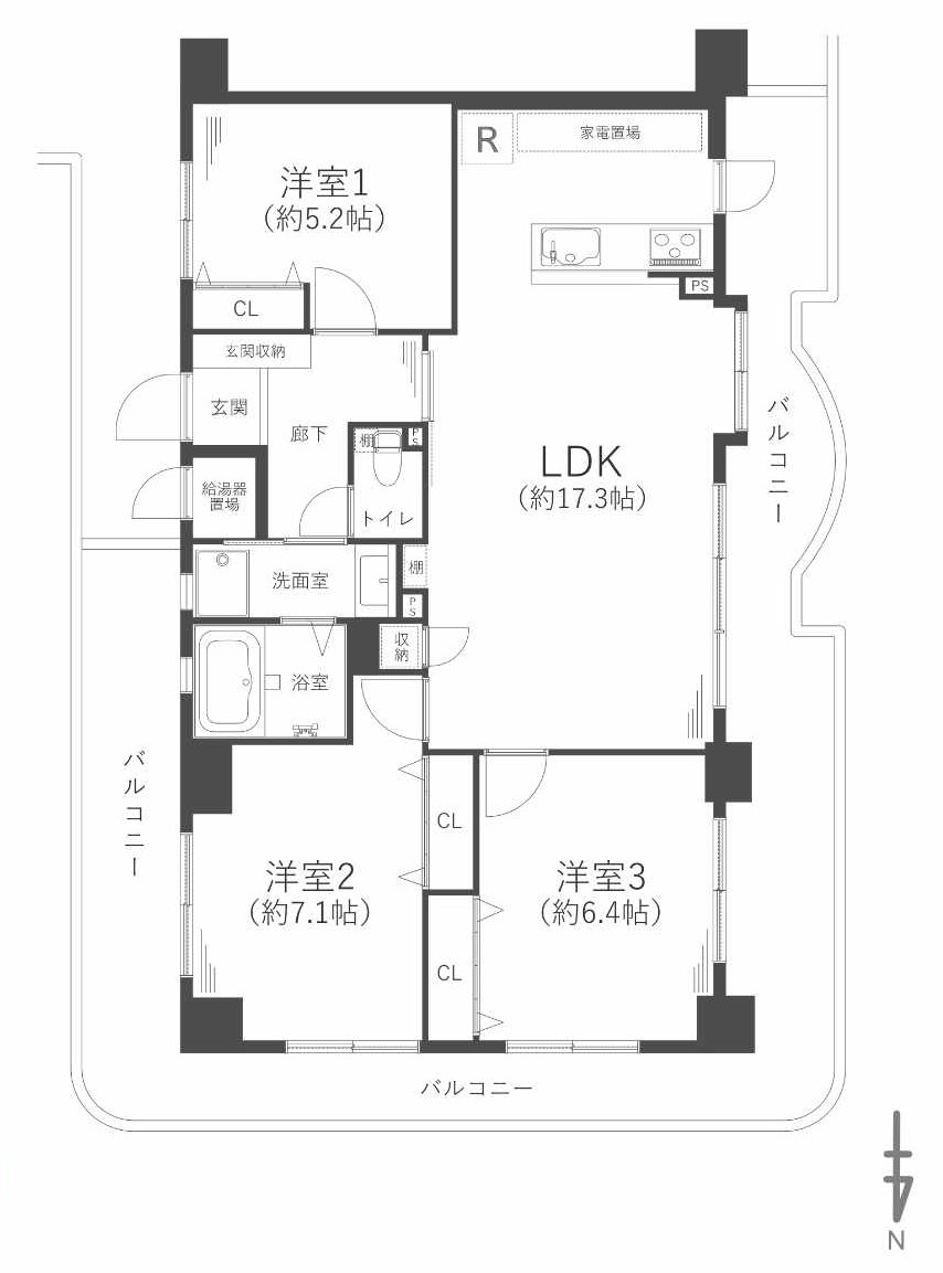 グランフェルティ京都梅小路の間取り