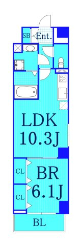 グランベルグの間取り|1LDKの広々とした間取りです!