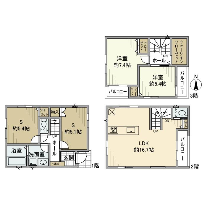 立花戸建の間取り