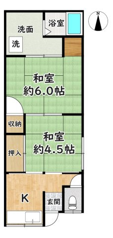 【間取り】 | 大物町2丁目連棟平屋