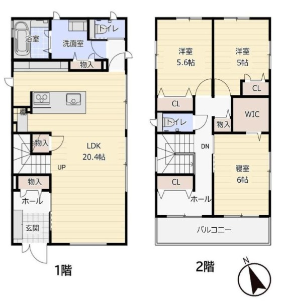 姫路市花田町加納原田の中古一戸建の間取り