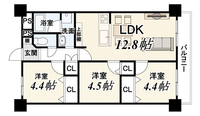 エクセランス向日町の間取り
