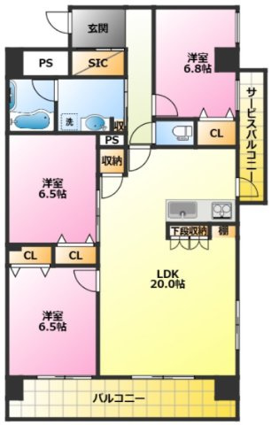 ニューガイア川崎NO,70の間取り|ペット飼育相談可能♪