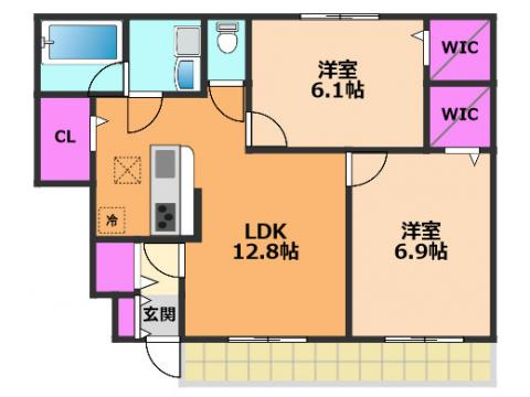 グランヴェルデ高槻の間取り|間取り反転
