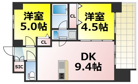 【間取り】 | エステムプラザ難波WESTIIプレディア 仲介手数料無料