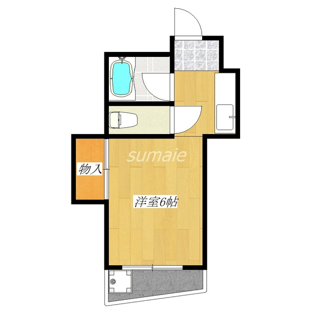 上岡マンションの間取り|２面採光の角部屋です♪