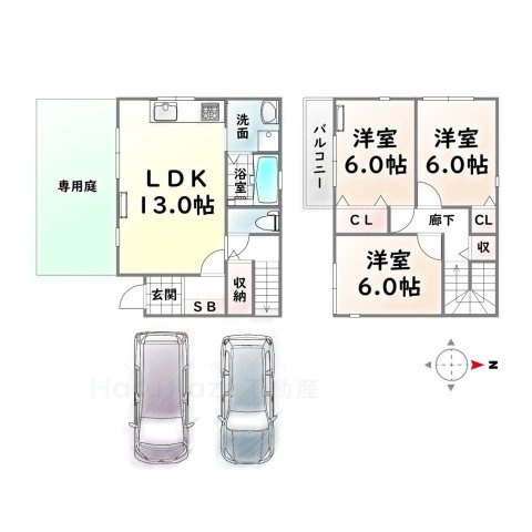 【間取り】 | 元八事2丁目貸家【名古屋市賃貸・戸建賃貸】