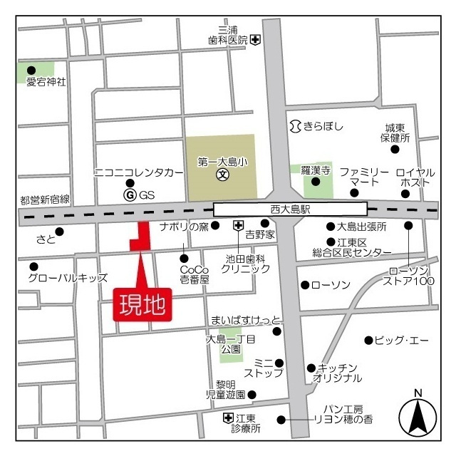 プライマル西大島駅前の地図