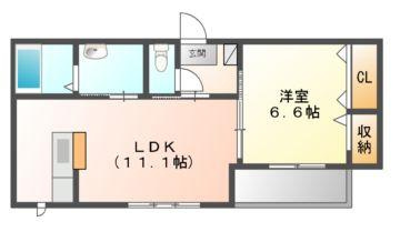 ラ・パルテール辰巳　弐番館の間取り