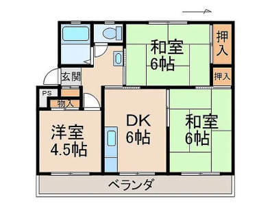 和歌山市田尻の一棟アパートの間取り