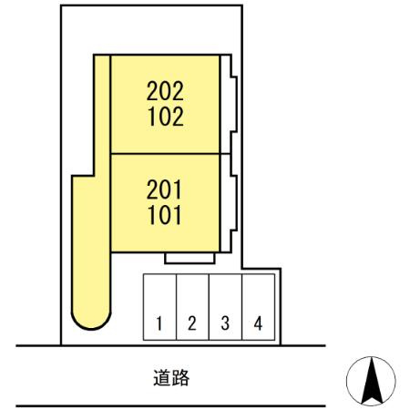 フラット新屋敷の区画図