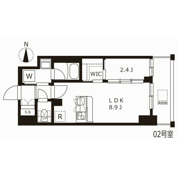 名古屋市中区新栄１丁目の賃貸マンションの間取り