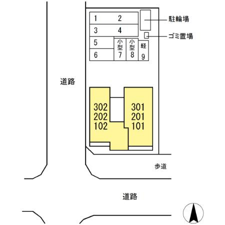 プレミール北長瀬の区画図