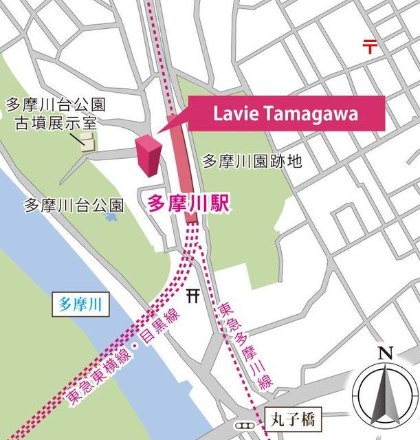 Ｌａｖｉｅ　ＴＡＭＡＧＡＷＡの地図