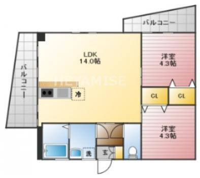 レジデンス蛍茶屋の間取り