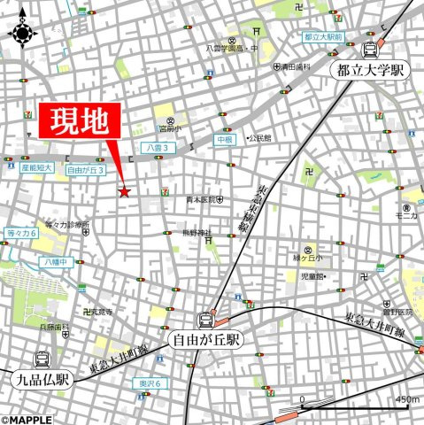 Vieuno自由が丘の地図