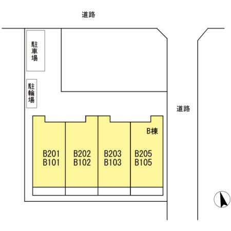 リヴェール等々力　Bの区画図