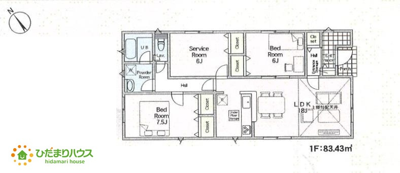 鴻巣市筑波第5Ⅱ期　新築戸建　クレイドル03の間取り|新築平屋