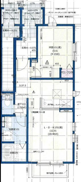 横浜市神奈川区高島台のアパートの間取り