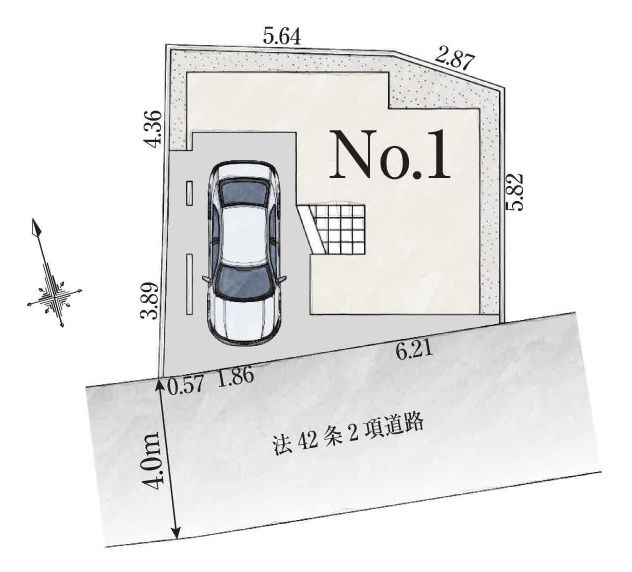 荒川区西尾久4丁目新築分譲住宅の区画図|【区画図】南東角地！