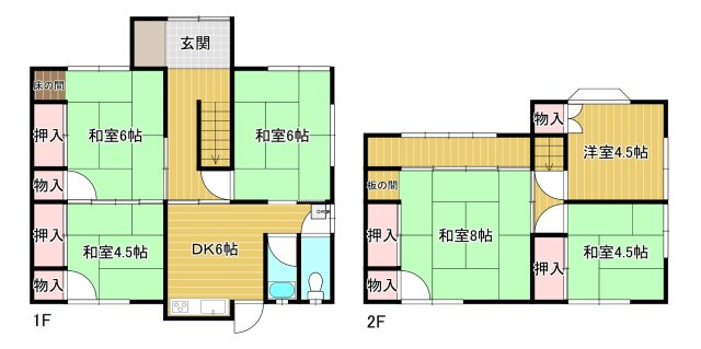 岸和田市上松町　中古戸建の間取り