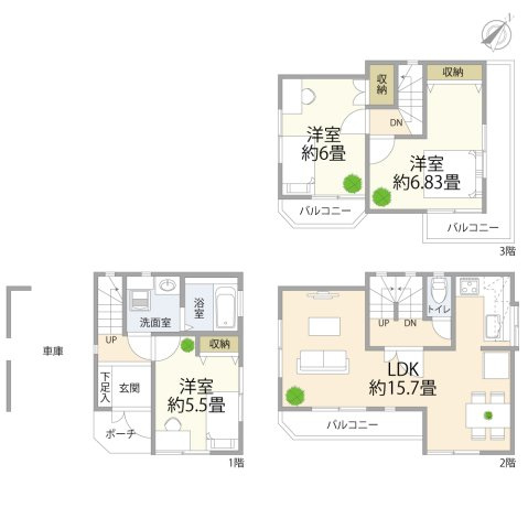 横浜市都筑区勝田町　戸建の間取り