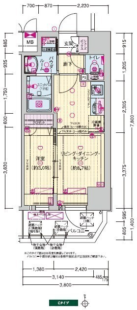 プレサンス天王寺デルニエの間取り