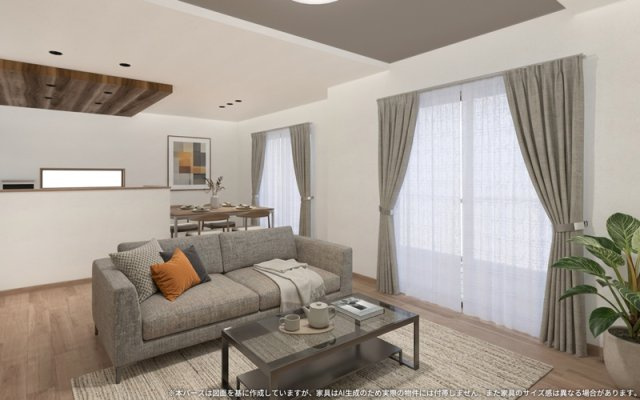 ワイウッドコート前橋市下小出町第5期の完成予想図|【LDK　イメージパース】
※画像は設計図面を基に作成したイメージです。